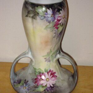 Rosenthal RC Bavaria Germany Vintage Vase Hand Painted Floral Flowers 2 Handle